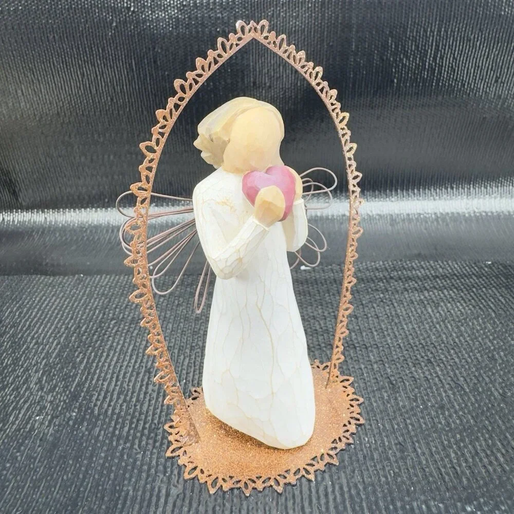 Willow Tree Angel‎ Of The Heart Demdaco Resin Figurine With Metal Frame Figure